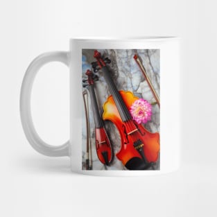 Baroque And pocket Violin With pink Dahlia Mug